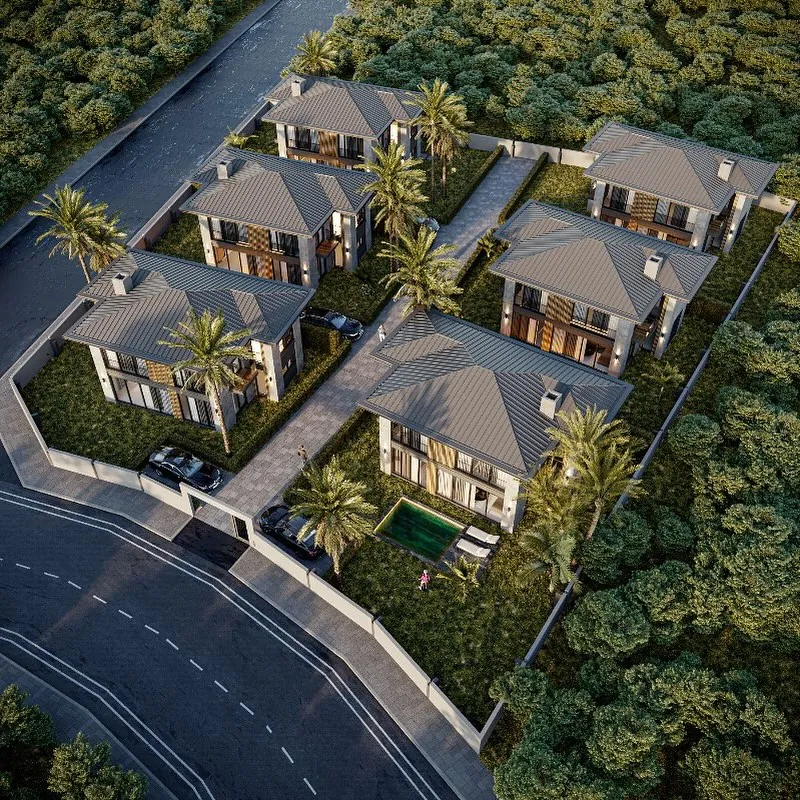 Altı Konaklar, Meşrutiyet, Şile – havadan görünüm: altı konut (3D görselleştirme)