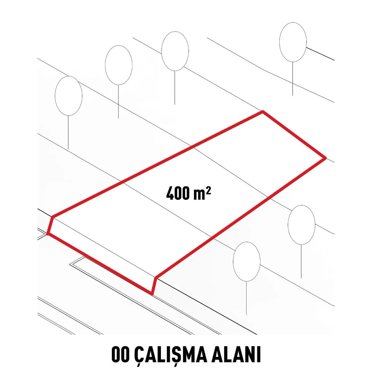 Çavuş 302/15 Evi, Çavuş, Şile – 00 çalışma alanı: 400 m² parsel (tasarım diyagramı)