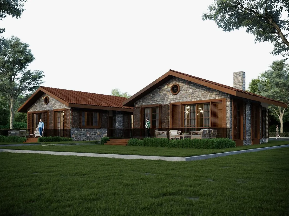 Çengilli Taş Evler, Çengilli, Şile – kiremit çatılı taş evler (3D görselleştirme)