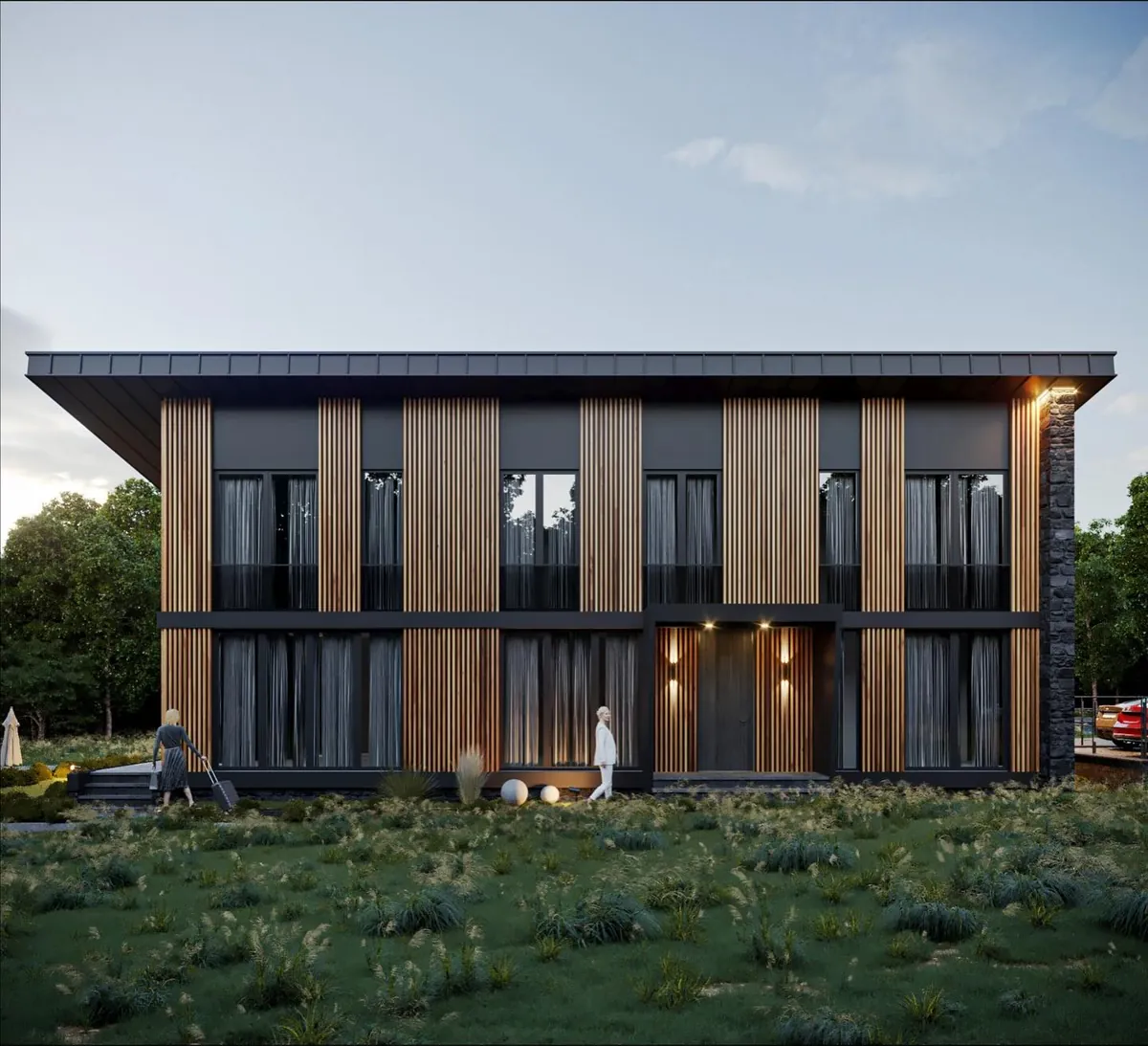 Karacaköy Ahşap Cepheli Ev, Karacaköy, Şile – giriş cephesi (3D görselleştirme)