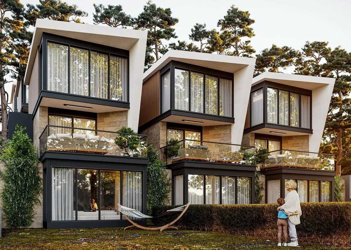 Şuayipli Konutları, Şuayipli, Şile – kademeli konutlar ve bahçe (3D görselleştirme)